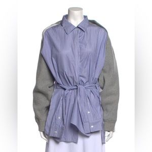 Alexander Wang Blue and Gray Button Down Shirt